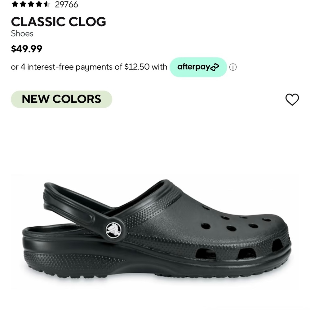 Size 11 in women and 9 in men black crocs